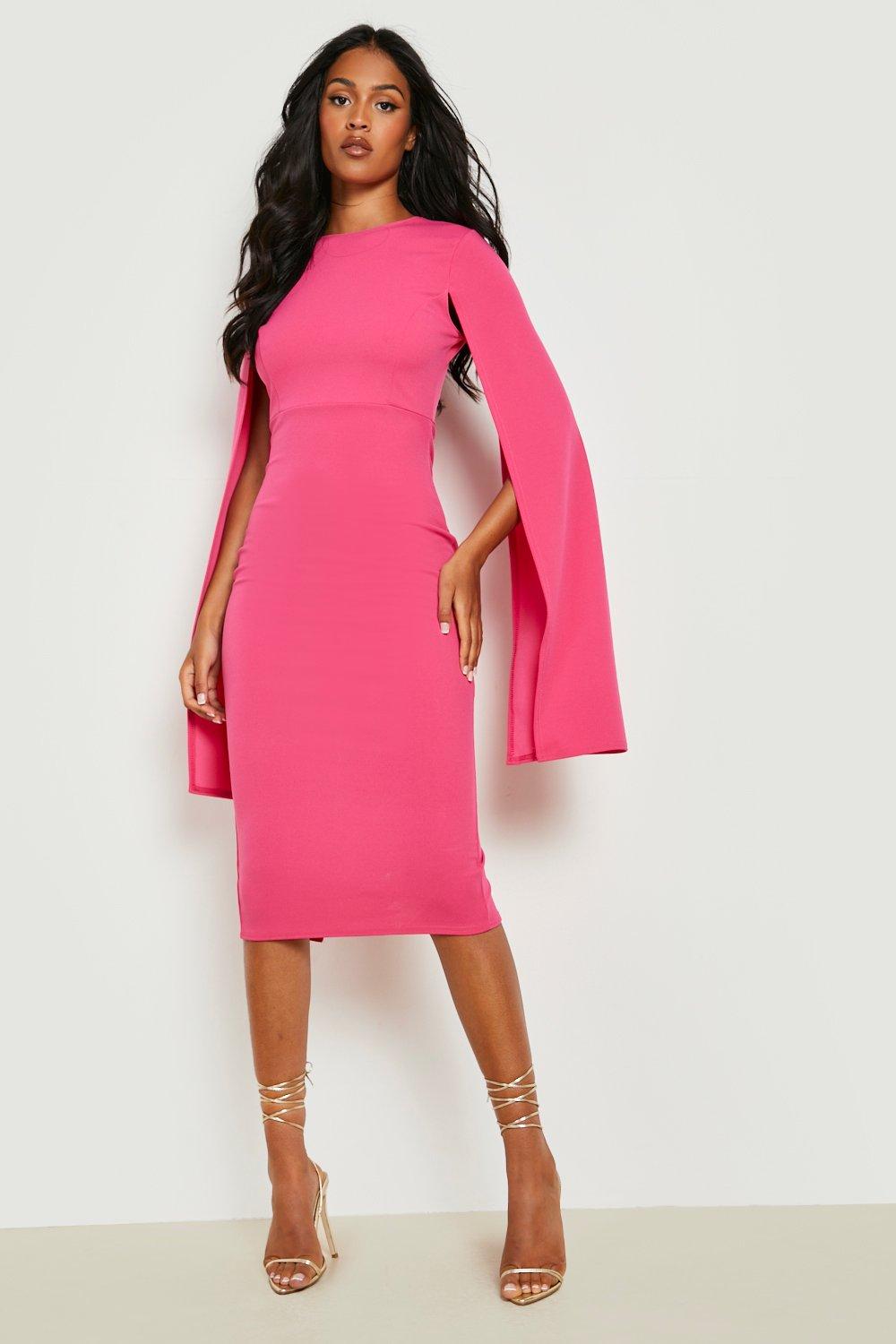 Pink sales cape dress